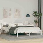 vidaXL Bedframe met hoofdeinde Wit 160 x 200 cm Massief, Huis en Inrichting, Slaapkamer | Bedden, Verzenden, Nieuw, Wit, Hout