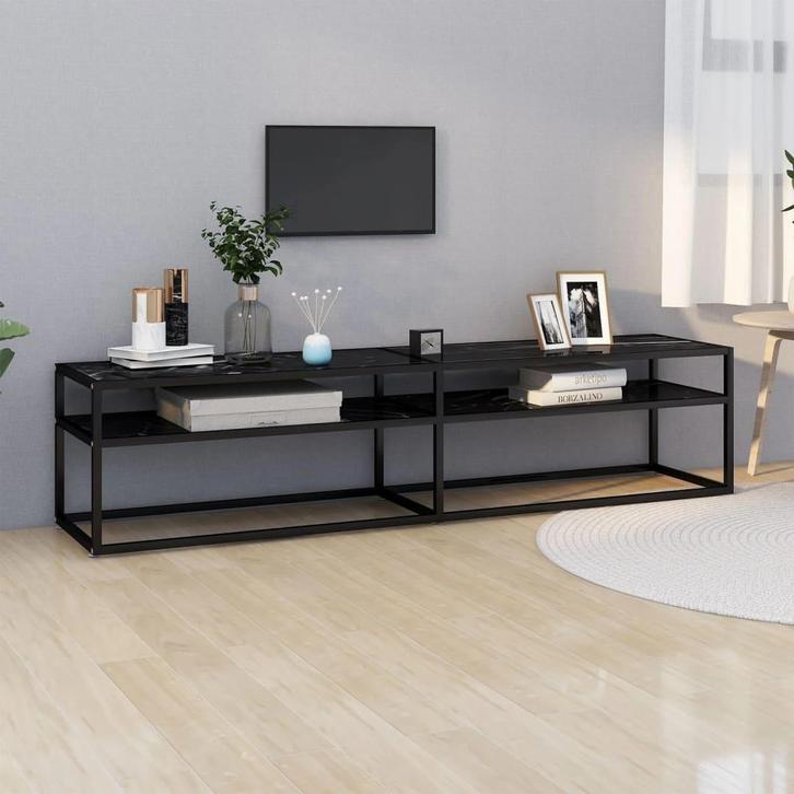 vidaXL Tv-meubel 180x40x40,5 cm gehard glas, Huis en Inrichting, Kasten | Televisiemeubels, 25 tot 50 cm, Nieuw, Glas, Minder dan 100 cm