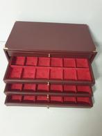 Accessoires. Burgundy eco-leather coin holders for 72 places