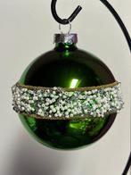 Esse Italia: donker groene kerstbal met witte kralen rand,, Diversen, Kerst, Nieuw