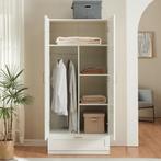 Kledingkast Finning 176x80x52 cm met 1 lade wit [en.casa], Huis en Inrichting, Kasten | Kledingkasten, Verzenden, Nieuw