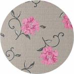 Nieuw: Tafelzeil op maat. Tafelkleed greige met rozen, Huis en Inrichting, Nieuw