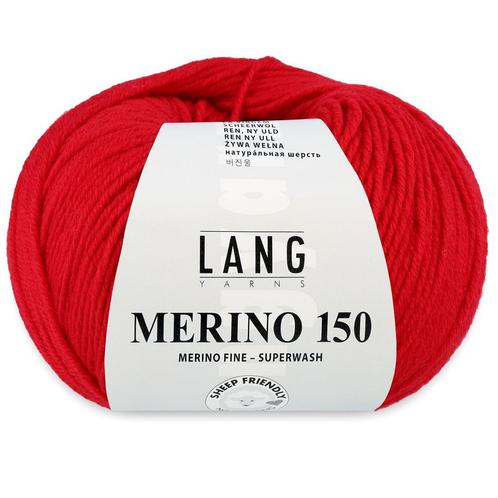 Lang Yarns Merino 150 - 160 felrood - Merinowol Garen, Hobby en Vrije tijd, Breien en Haken, Ophalen of Verzenden