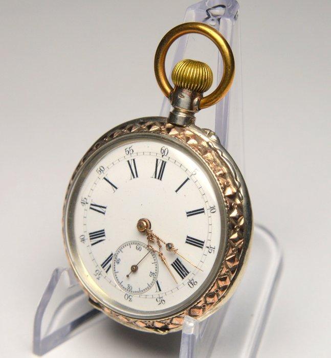 Antique 19th century - 800 Silver - 10 Rubis - Pocket Watch, Sieraden, Tassen en Uiterlijk, Horloges | Heren
