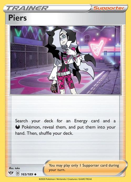 Piers 165/189 Darkness Ablaze, Hobby en Vrije tijd, Verzamelkaartspellen | Pokémon, Losse kaart, Nieuw, Foil, Ophalen of Verzenden