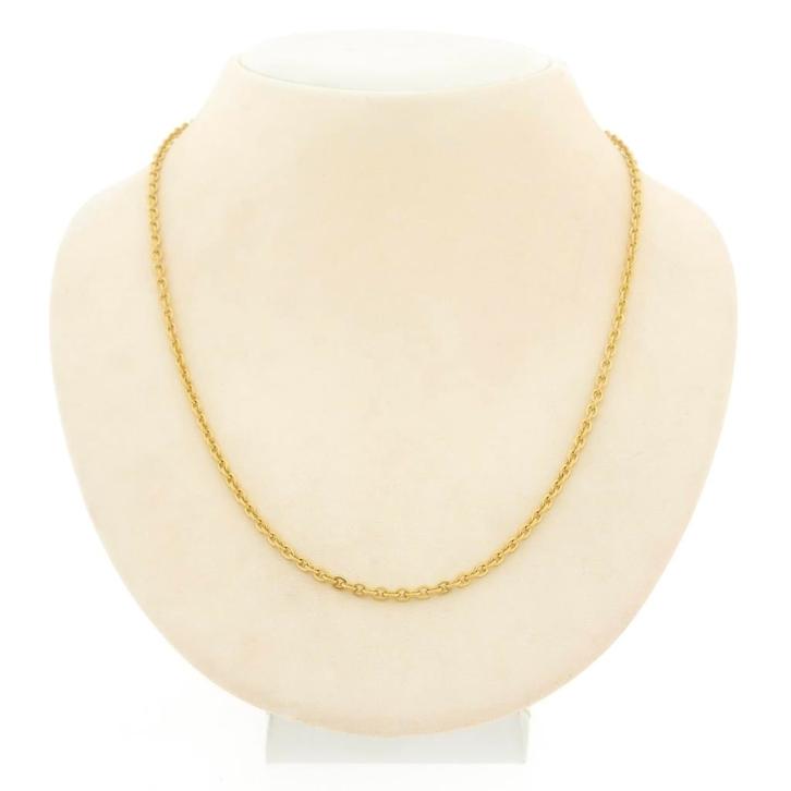 Gouden anker schakel ketting | 51,5 cm (veersluiting), Sieraden, Tassen en Uiterlijk, Kettingen, Overige kleuren, Gebruikt, Goud