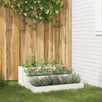 vidaXL Tuin Bloempot Wit 90 x 90 x 35 cm Staal, Tuin en Terras, Bloembakken en Plantenbakken, Verzenden, Nieuw, Metaal, 60 tot 100 cm