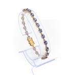 Gouden armband met amethist | 18,5 cm (diamant) (diamant), Sieraden, Tassen en Uiterlijk, Armbanden, Gebruikt, Overige kleuren