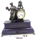 Klok - Messing, Zinklegering - 1850-1900, Antiek en Kunst
