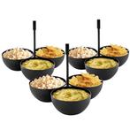 GGM Gastro | (3 stuks) Snackkommen set van 3 - RVS - Zwart |, Verzenden, Nieuw, Effen