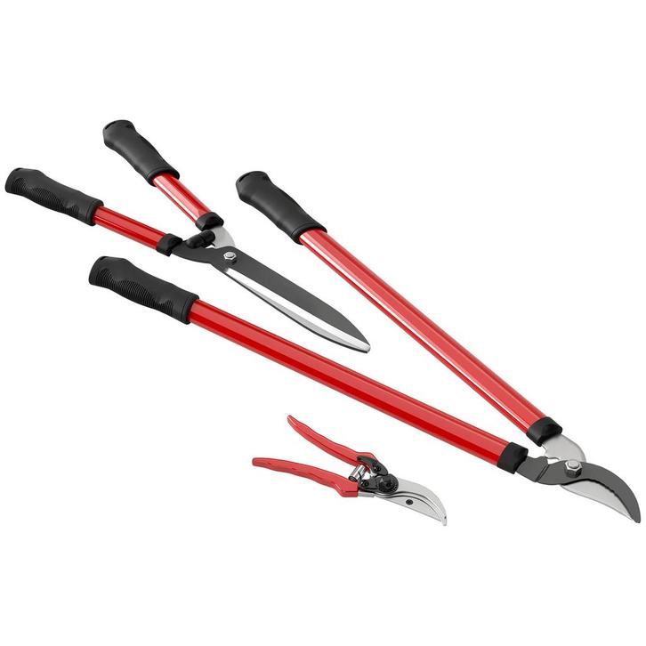 TRUUSK 3-delige Heggenschaar Set - Anti-aanbaklaag Stalen Me, Tuin en Terras, Hand-tuingereedschap, Nieuw, Verzenden