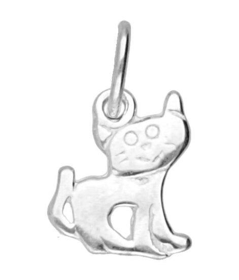 Zilveren Poes vlak kettinghanger, Sieraden, Tassen en Uiterlijk, Kettinghangers, Verzenden