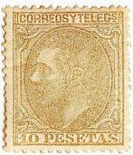 Spanje 1879 - zegel - Edifil 209 - 10p. sepia oliva. Buen, Gestempeld