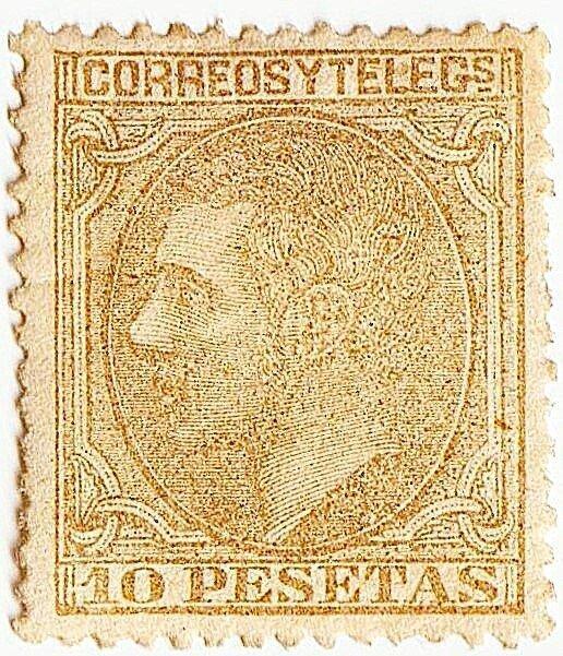 Spanje 1879 - zegel - Edifil 209 - 10p. sepia oliva. Buen, Postzegels en Munten, Postzegels | Europa | Spanje