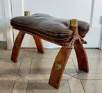 Kruk - Vintage, traditionele kamelenkruk - Hout, leder -, Antiek en Kunst, Curiosa en Brocante