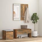 vidaXL Garderobe set bewerkt hout gerookt eikenkleurig, Verzenden, Nieuw