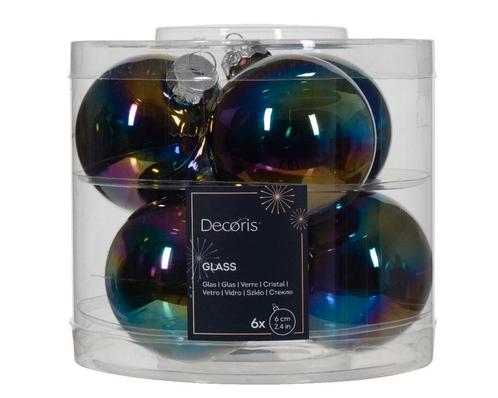 Actie kerstbal kerstballen zwart iris shiny glans hangers 6, Hobby en Vrije tijd, Knutselen, Nieuw, Ophalen of Verzenden