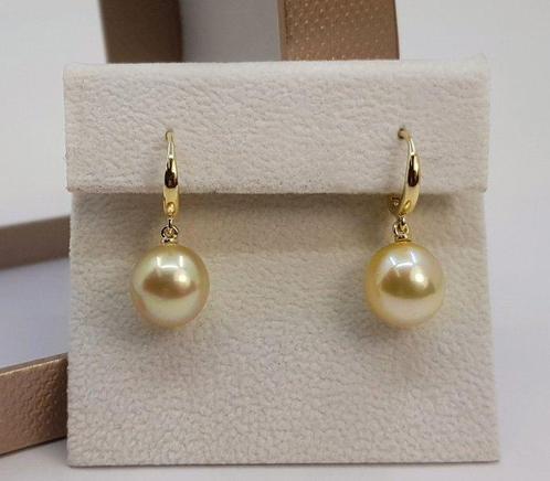 Oorbellen - 14 karaat Geel goud - 10x11mm Zuidzeeparels, Sieraden, Tassen en Uiterlijk, Oorbellen