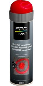 Pro paint krijtspray tijdelijke markering 500 ml, rood, Verzenden, Nieuw