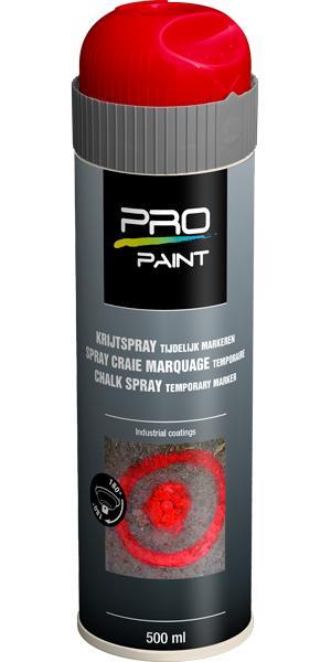 Pro paint krijtspray tijdelijke markering 500 ml, rood, Doe-het-zelf en Verbouw, Verf, Beits en Lak, Nieuw, Verzenden