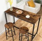 Set van 2 Barkrukken – Industrieel met Voetsteun Hout Look, Met voetsteun, Verzenden, 60 tot 90 cm, Nieuw