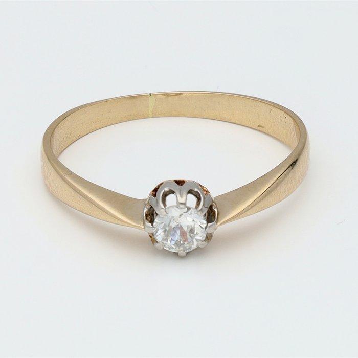 Ring - 18 karaat Geel goud Diamant (Natuurlijk), Sieraden, Tassen en Uiterlijk, Ringen