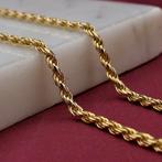 Gouden gedraaide schakel ketting | 42,5 cm (gouden ketting), Ophalen of Verzenden, Gebruikt, Overige kleuren, Goud