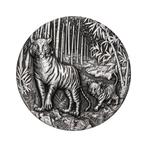 2 oz zilveren Lunar III 2022 Year of the Tiger antique, Verzenden