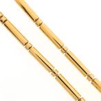 18 Krt. gouden Bamboo schakel ketting | 46 cm, Ophalen of Verzenden, Gebruikt, Overige kleuren, Goud