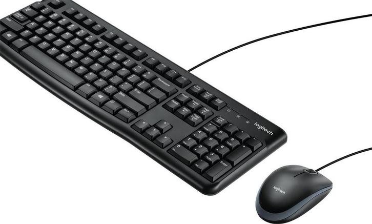 Logitech MK120 - Bedraad Toetsenbord en Muis - Qwerty, Computers en Software, Toetsenborden, Verzenden