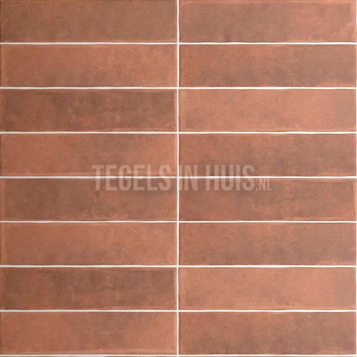 Vloertegel wandtegel argile terracotta cotto rood 6x24,6, Doe-het-zelf en Verbouw, Tegels, Vloertegels, Nieuw, 10 m² of meer, Keramiek