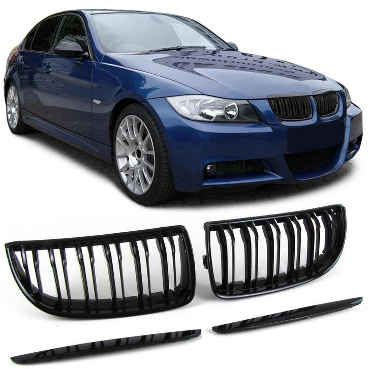 Grill voor BMW 3 Serie E90/E91 | glans zwart | dubbelspijls, Auto diversen, Tuning en Styling