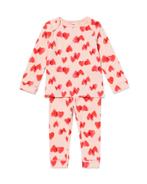 HEMA Baby meegroeipyjama rib hartjes gebroken wit, Verzenden, Nieuw