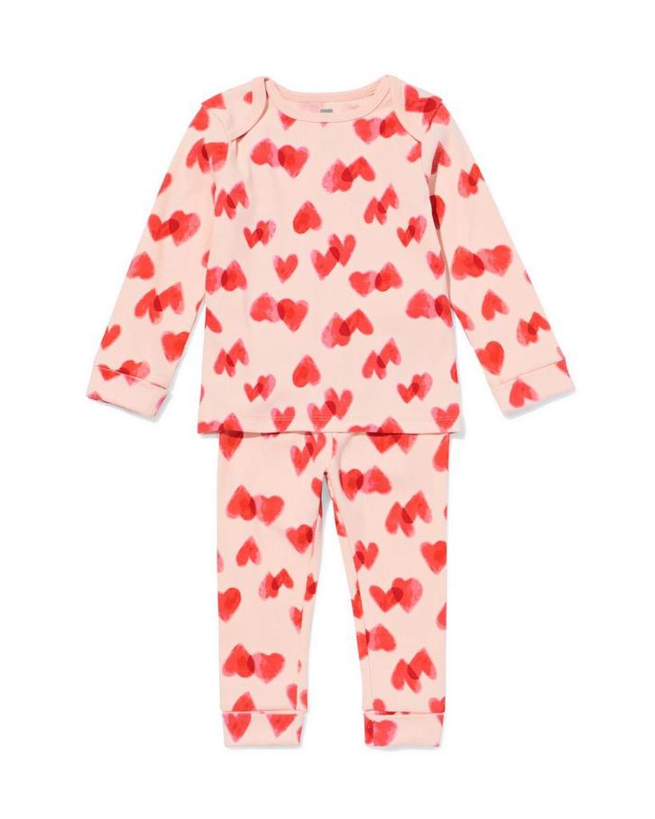 HEMA Baby meegroeipyjama rib hartjes gebroken wit, Kinderen en Baby's, Babykleding | Overige, Nieuw, Verzenden