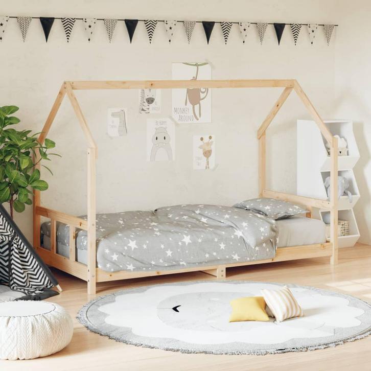 vidaXL Kinderbedframe 90x190 cm massief grenenhout, Kinderen en Baby's, Kinderkamer | Bedden, Nieuw, Verzenden