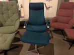 Draaifauteuil met hocker blauw - 30% Extra korting, Ophalen, Nieuw, 75 tot 100 cm, 75 tot 100 cm