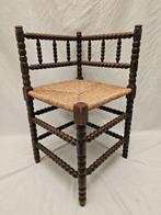 Stoel - Franse Bobbin Hoekstoel met Rieten Afwerking - Hout,