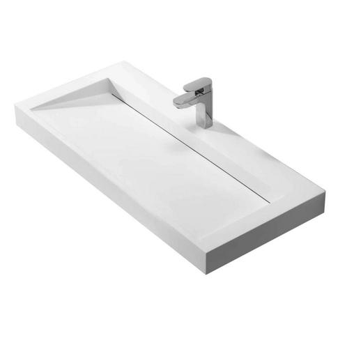 Wastafel BWS Hoya 100x45.5 cm Met Kraangat Mat Wit, Doe-het-zelf en Verbouw, Sanitair, Overige typen, Nieuw, Ophalen of Verzenden