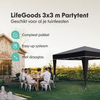 2dekans | LifeGoods Partytent - Opvouwbaar - 3x3 m - Easy Up, Tuin en Terras, Partytenten, Ophalen of Verzenden, Gebruikt