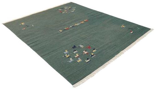 Moderne Indo Kelim van wol - Vloerkleed - 250 cm - 200 cm -, Huis en Inrichting, Stoffering | Tapijten en Kleden