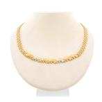 18 Krt. Gouden bismarck schakel ketting met olifanten | 4..., Ophalen of Verzenden, Gebruikt, Overige kleuren, Goud