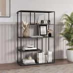 Boekenkast Sievi schap 126x85x35 cm zwart mat [en.casa], Huis en Inrichting, Kasten | Boekenkasten, Verzenden, Nieuw