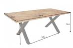 Massieve eettafel INFINITY HOME 200cm naturel zwart, Huis en Inrichting, Tafels | Eettafels, Ophalen of Verzenden, Nieuw