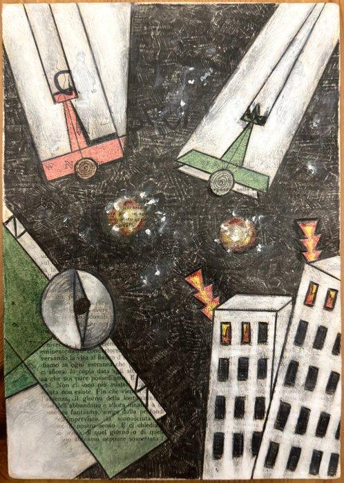 Michele Falanga (1865-1937) - Aeropittura futurista, Antiek en Kunst, Kunst | Schilderijen | Modern