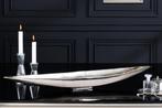Handgemaakte decoratieve kom SILVER LEAF 80cm zilver, Huis en Inrichting, Woonaccessoires | Vazen, Ophalen of Verzenden, Nieuw