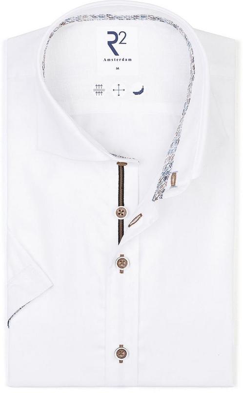 R2 Overhemd Korte Mouwen Wit maat 41 Heren, Kleding | Heren, Overhemden, Wit, Nieuw, Verzenden