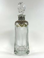 Fles - Oude flacon van likeur - Kristal met decoratie en