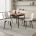 Eetkamerset Hemnes en Elsern 5-delig eikenkleurig en beige [, Verzenden, Nieuw