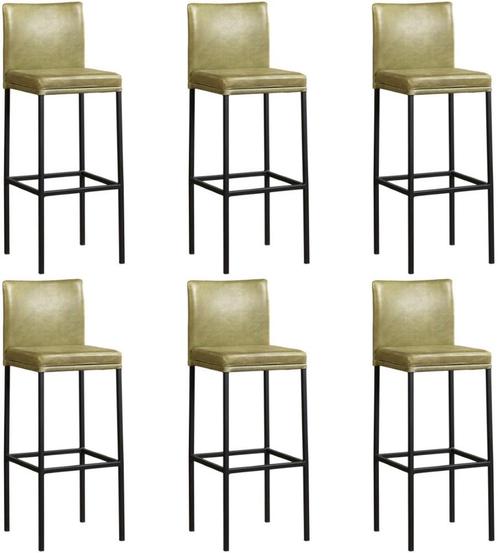 Leren Barkruk Break Olijfgroen Olijfolijfgroene Keukensto, Huis en Inrichting, Stoelen, Vijf, Zes of meer stoelen, Overige kleuren