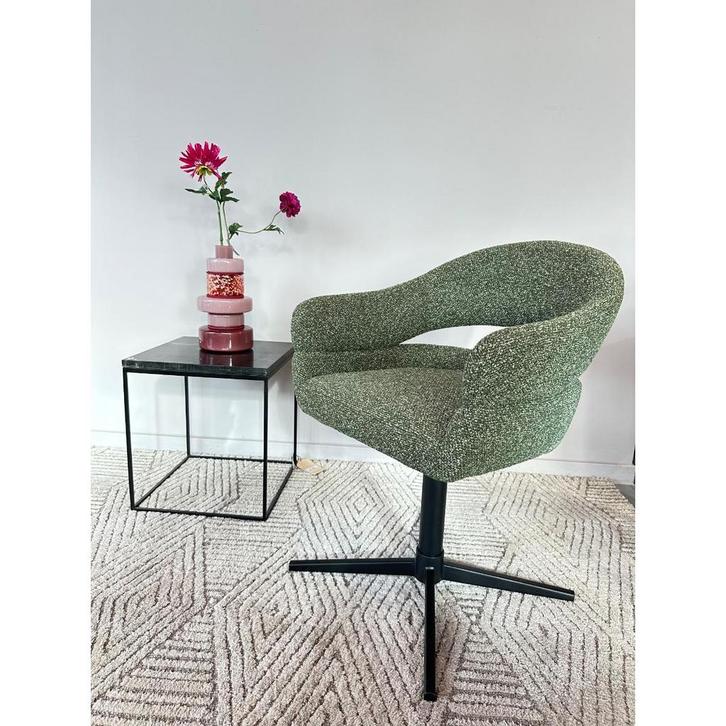 Eetkamerstoel met armleuning | Stof | Groen | DS4U Mila, Huis en Inrichting, Stoelen, Nieuw, Ophalen of Verzenden